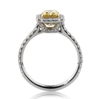 2.18ct Fancy Yellow Radiant Cut Diamond Engagement Ring