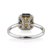 2.18ct Fancy Yellow Radiant Cut Diamond Engagement Ring