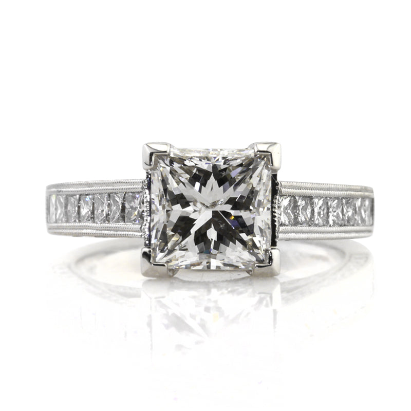 4.06ct Princess Cut Diamond Engagement Ring