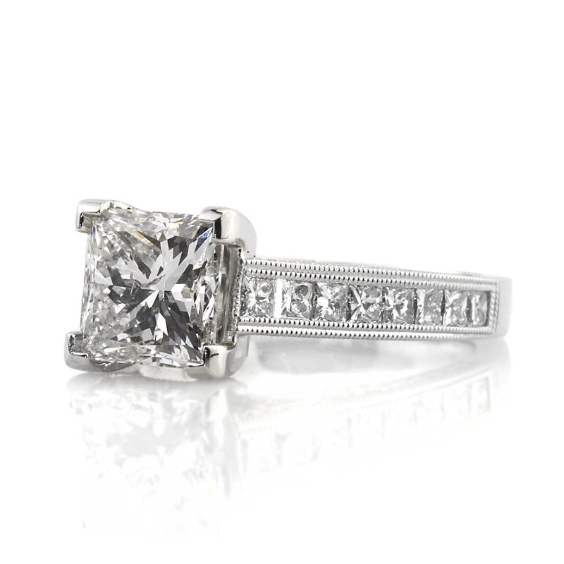 4.06ct Princess Cut Diamond Engagement Ring