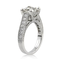 4.06ct Princess Cut Diamond Engagement Ring