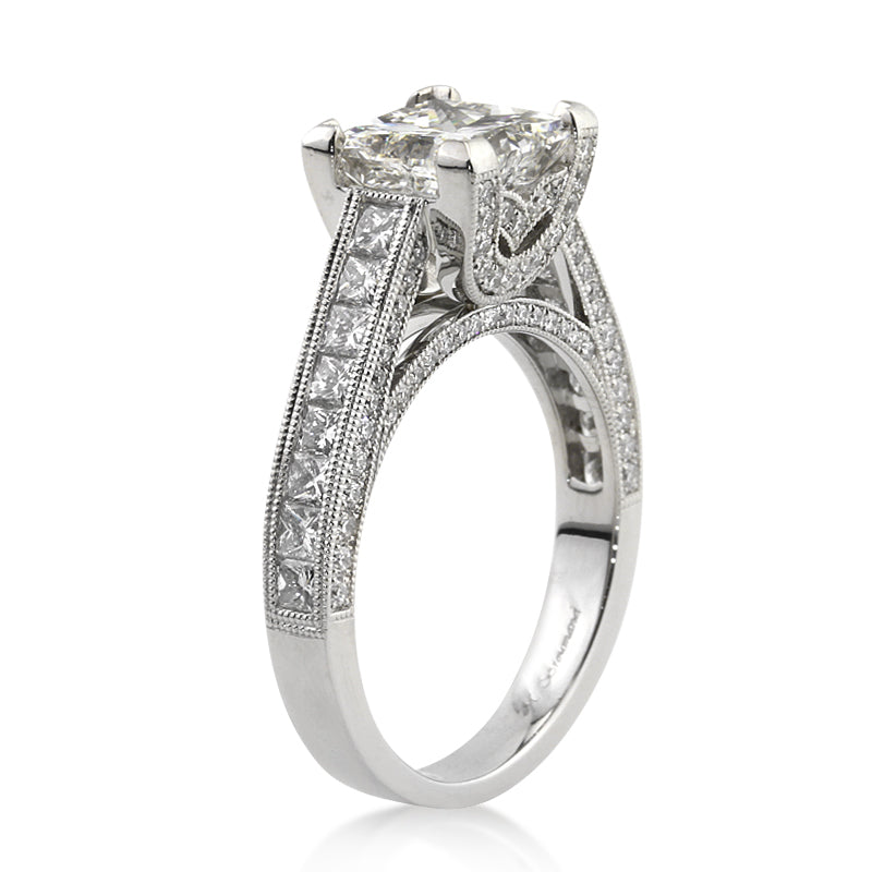 4.06ct Princess Cut Diamond Engagement Ring
