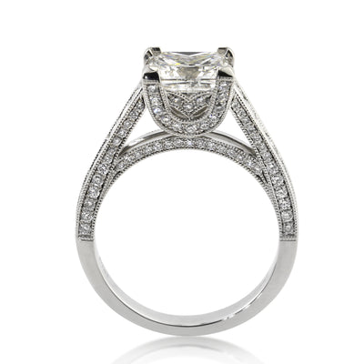 4.06ct Princess Cut Diamond Engagement Ring