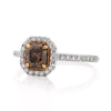 1.66ct Fancy Dark Orange Brown Radiant Cut Diamond Engagement Ring