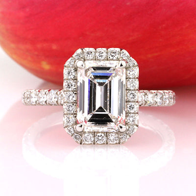 3.17ct Emerald Cut Diamond Engagement Ring