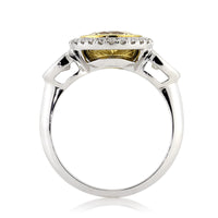 2.09ct Fancy Yellow Antique European Round Cut Diamond Engagement Ring
