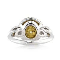 2.09ct Fancy Yellow Antique European Round Cut Diamond Engagement Ring