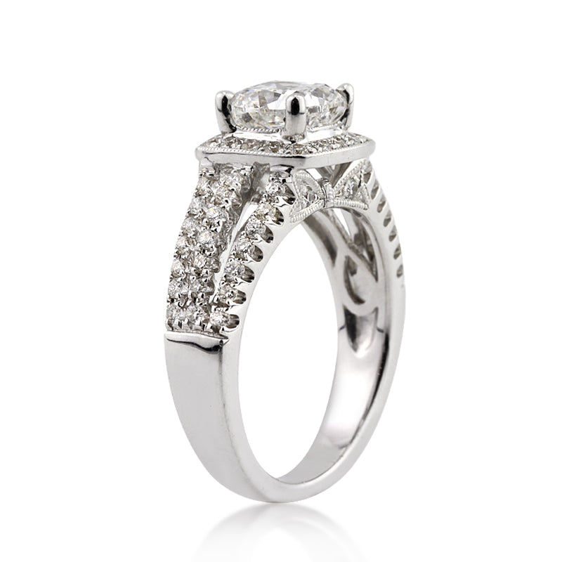 2.43ct Cushion Cut Diamond Engagement Ring