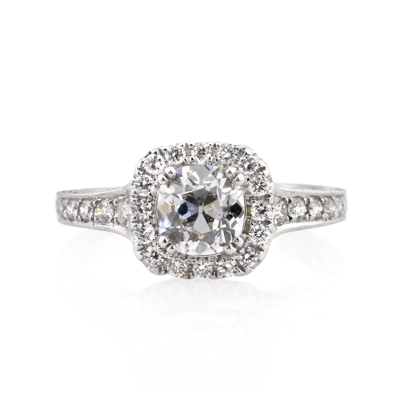 1.86ct Antique Cushion Brilliant Diamond Engagement Ring