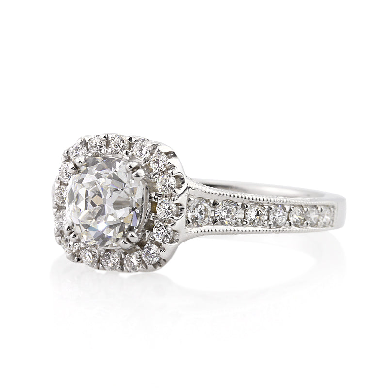 1.86ct Antique Cushion Brilliant Diamond Engagement Ring