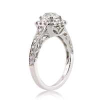 1.86ct Antique Cushion Brilliant Diamond Engagement Ring