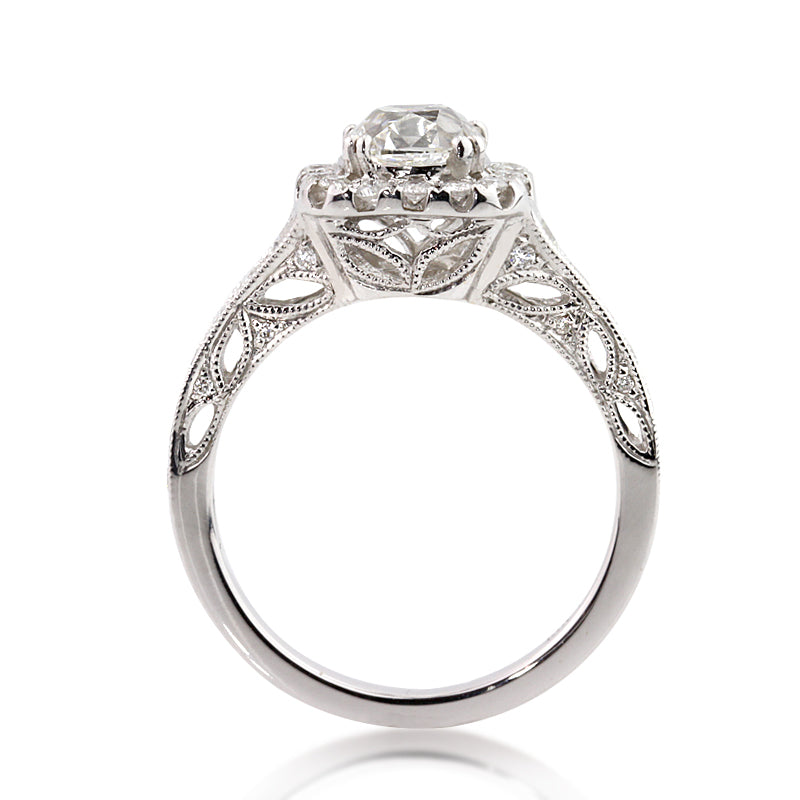 1.86ct Antique Cushion Brilliant Diamond Engagement Ring