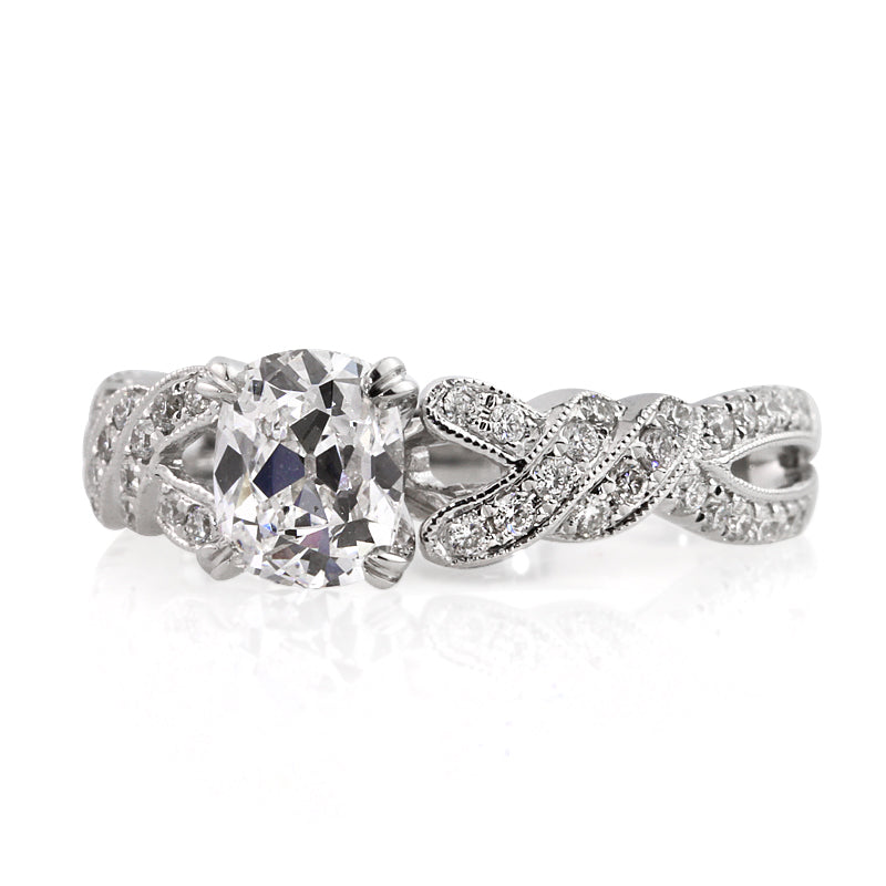 1.91ct Antique Cushion Brilliant Diamond Engagement Ring
