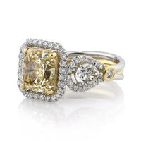 5.97ct Fancy Light Yellow Radiant Cut Diamond Engagement Ring