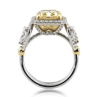 5.97ct Fancy Light Yellow Radiant Cut Diamond Engagement Ring