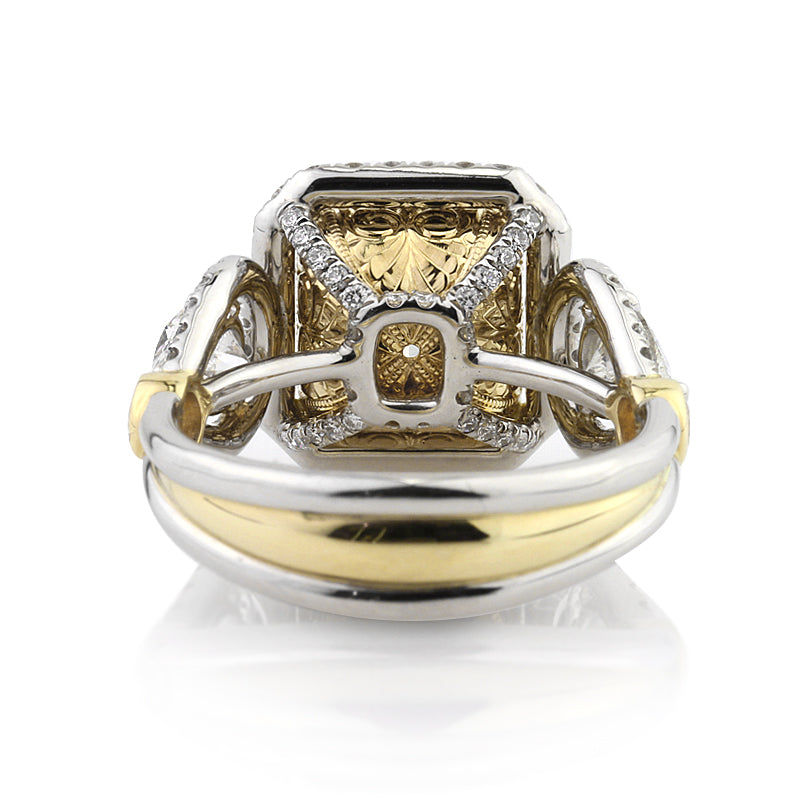 5.97ct Fancy Light Yellow Radiant Cut Diamond Engagement Ring