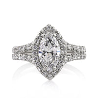 3.31ct Marquise Cut Diamond Engagement Ring