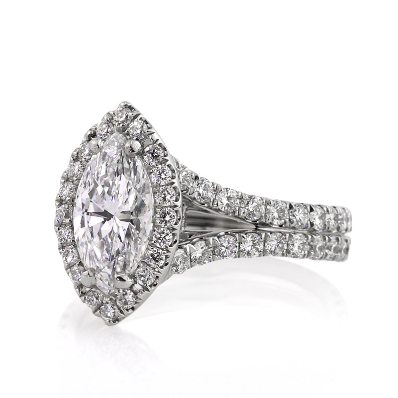 3.31ct Marquise Cut Diamond Engagement Ring