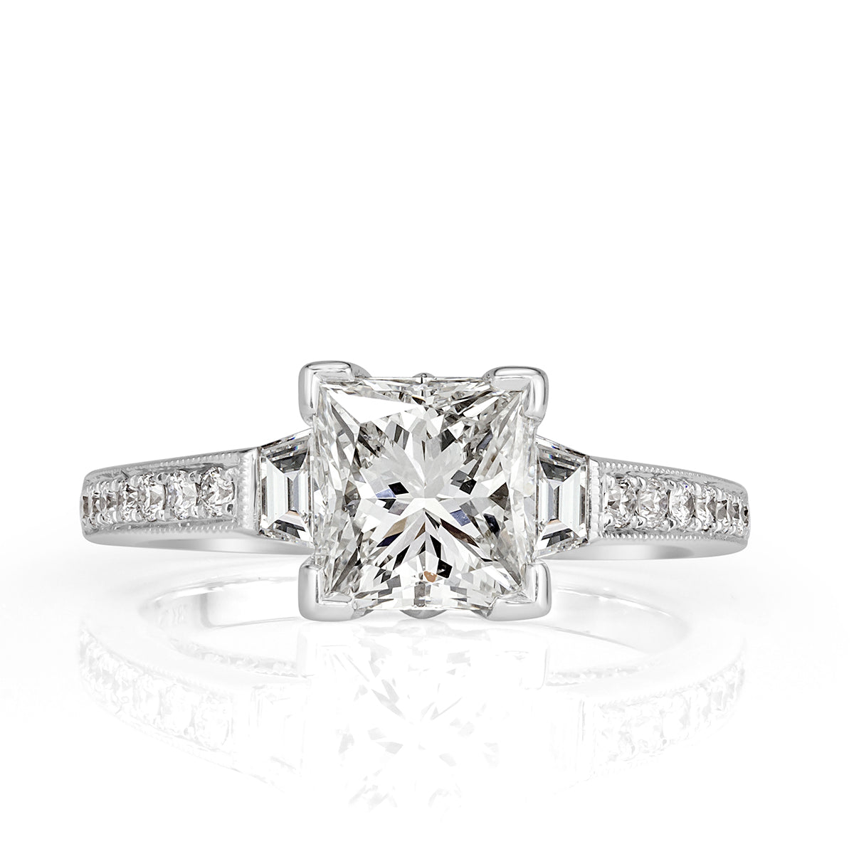 2.72ct Princess Cut Diamond Engagement Ring