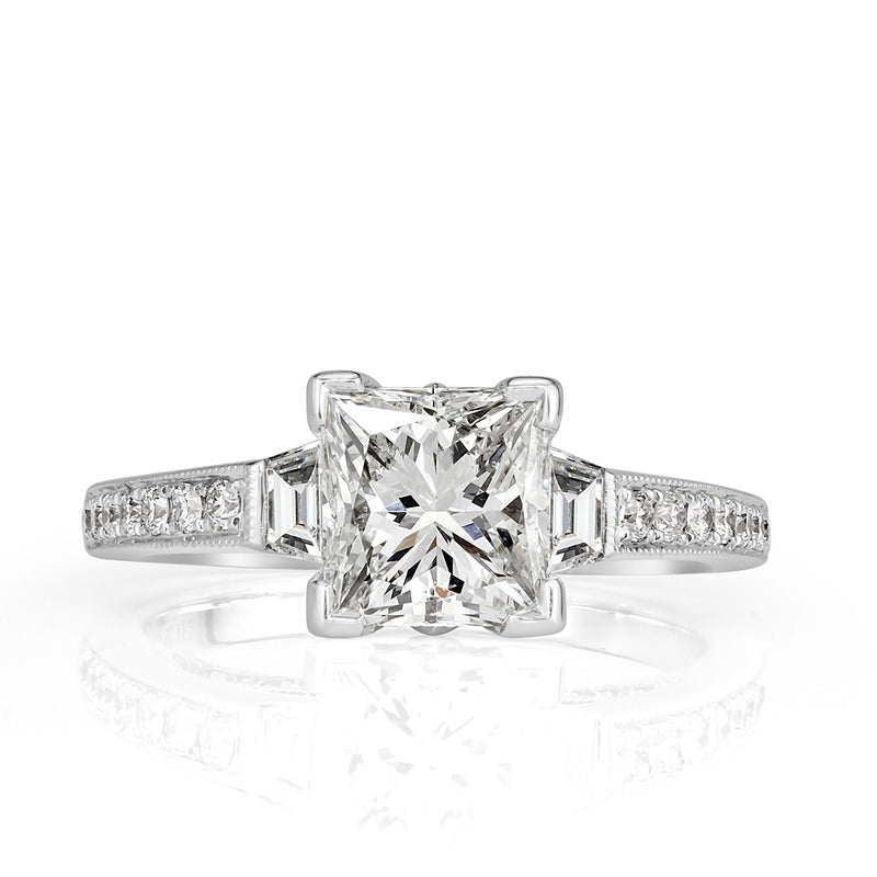 2.72ct Princess Cut Diamond Engagement Ring