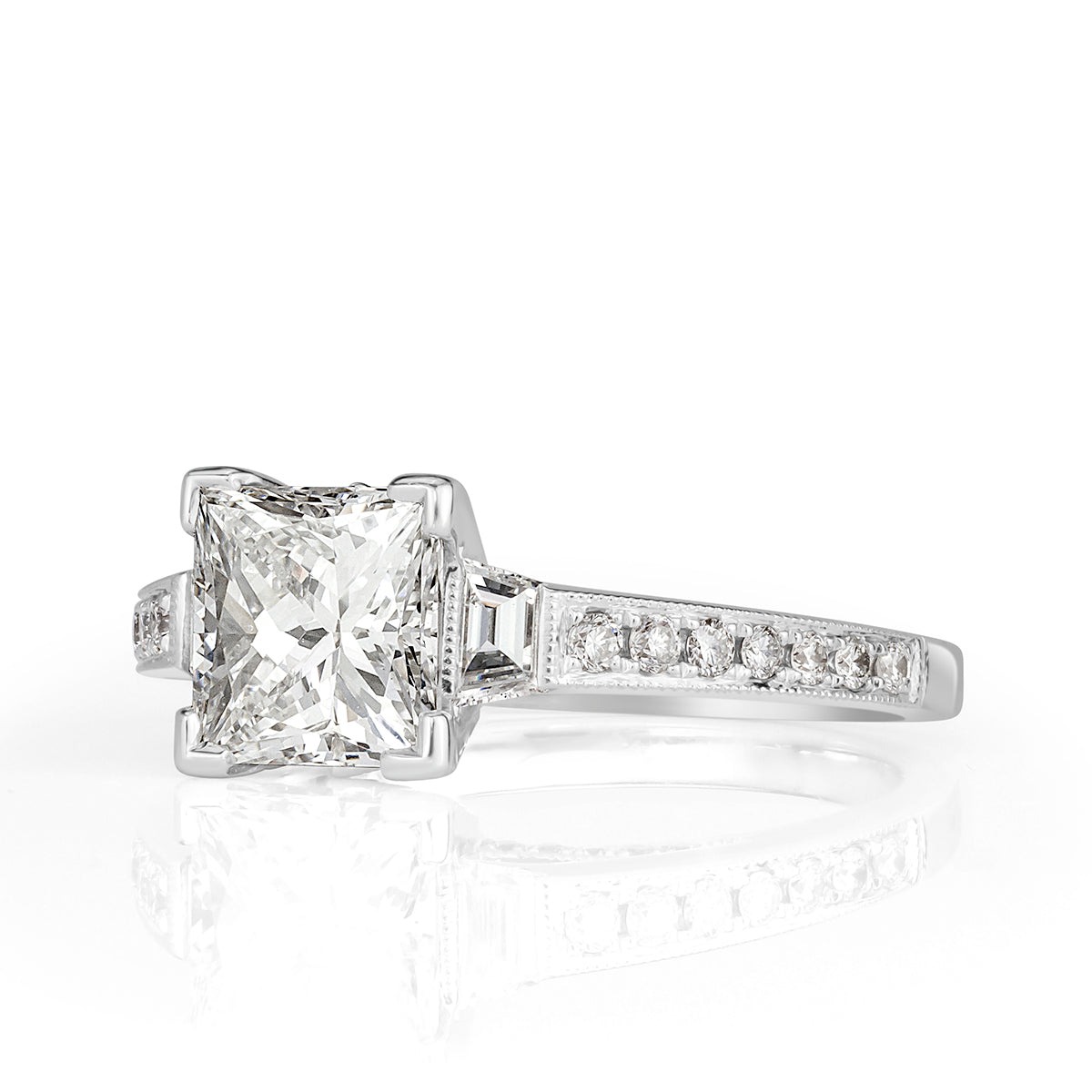 2.72ct Princess Cut Diamond Engagement Ring