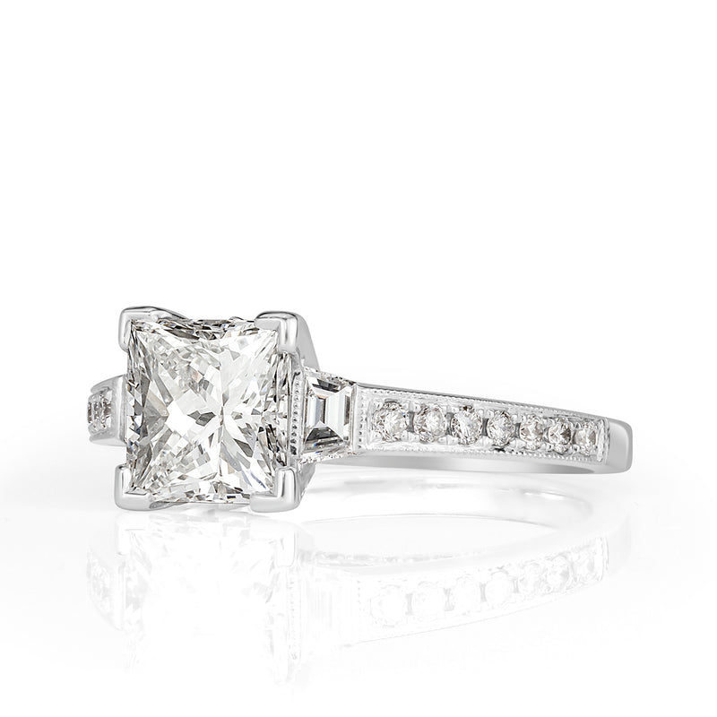 2.72ct Princess Cut Diamond Engagement Ring