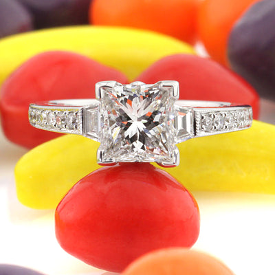 2.72ct Princess Cut Diamond Engagement Ring