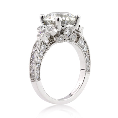 4.85ct Antique European Round Cut Diamond Engagement Ring