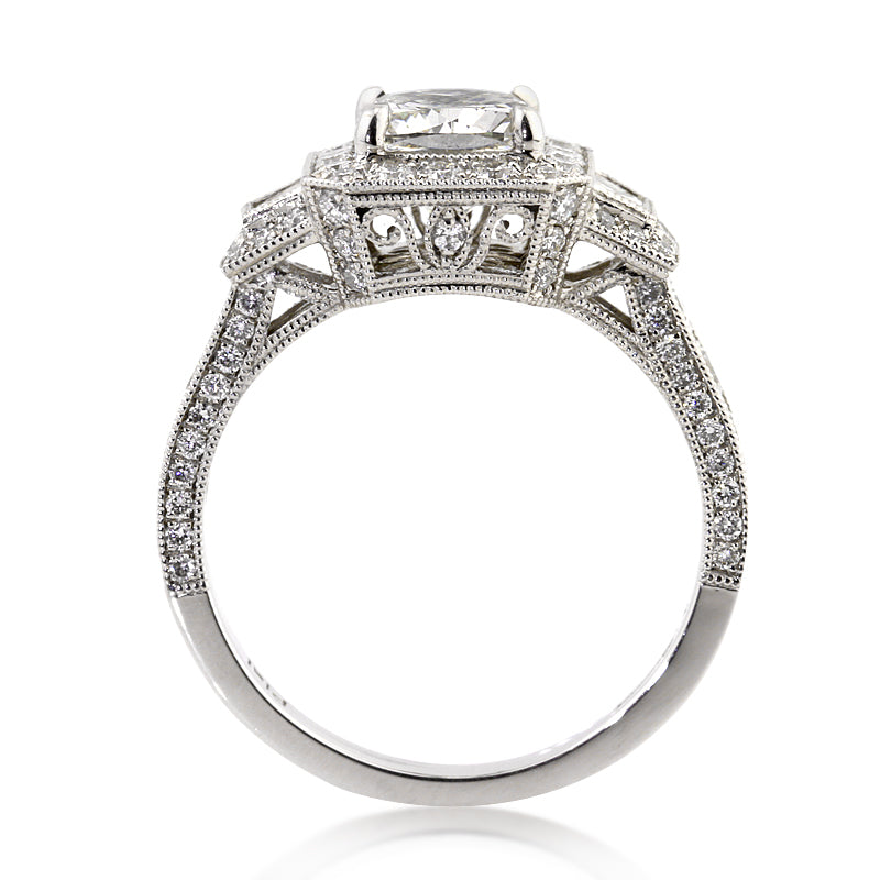 3.01ct Cushion Cut Diamond Engagement Ring