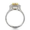 2.23ct Fancy Yellow Cushion Cut Diamond Engagement Ring