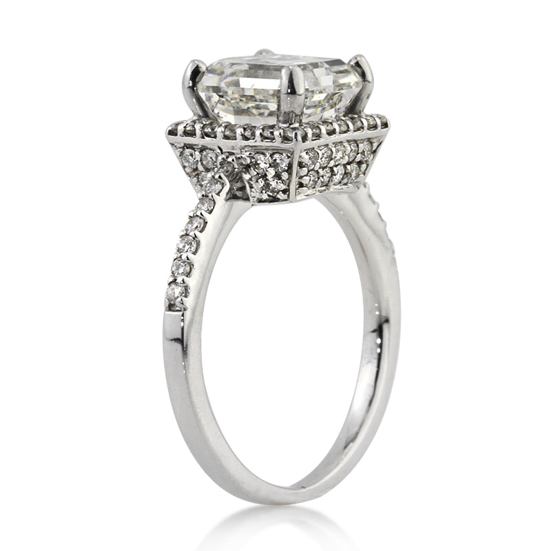 2.95ct Asscher Cut Diamond Engagement Ring