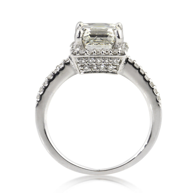 2.95ct Asscher Cut Diamond Engagement Ring