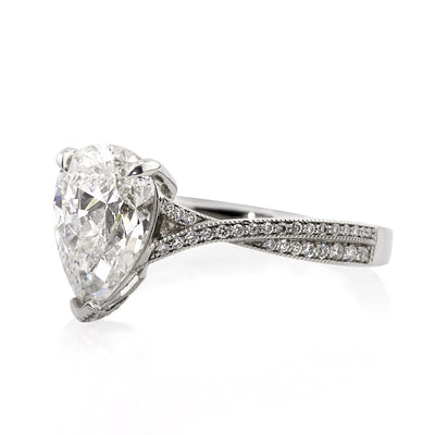 2.64ct Pear Shaped Diamond Engagement Ring