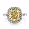 5.31ct Fancy Yellow Cushion Cut Diamond Engagement Ring