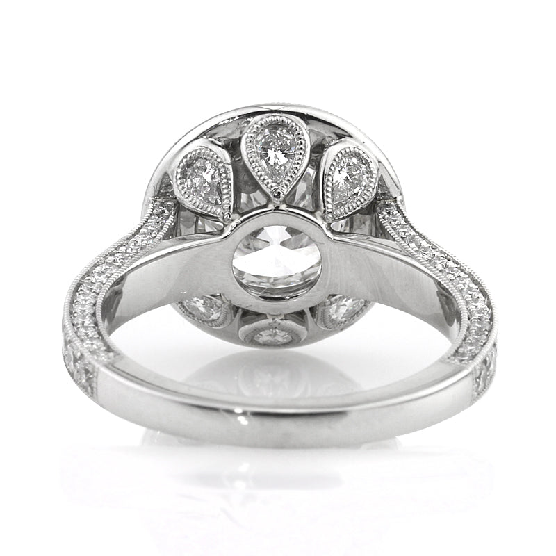 4.27ct Antique Transitional Round Brilliant Diamond Engagement Ring