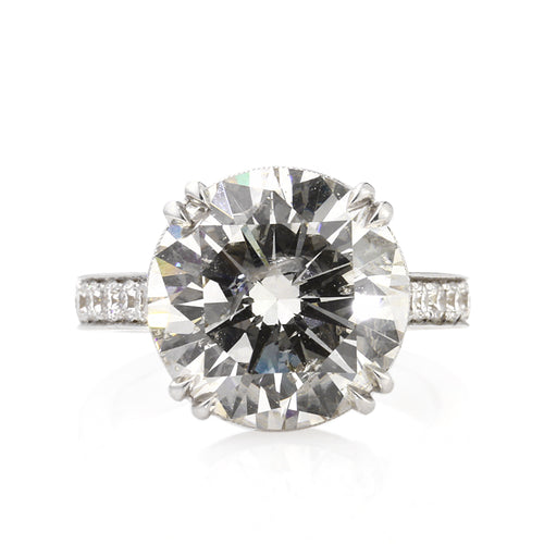 10.46ct Round Brilliant Cut Diamond Engagement Ring