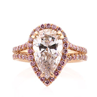4.02ct Pear Shaped Diamond Engagement Ring