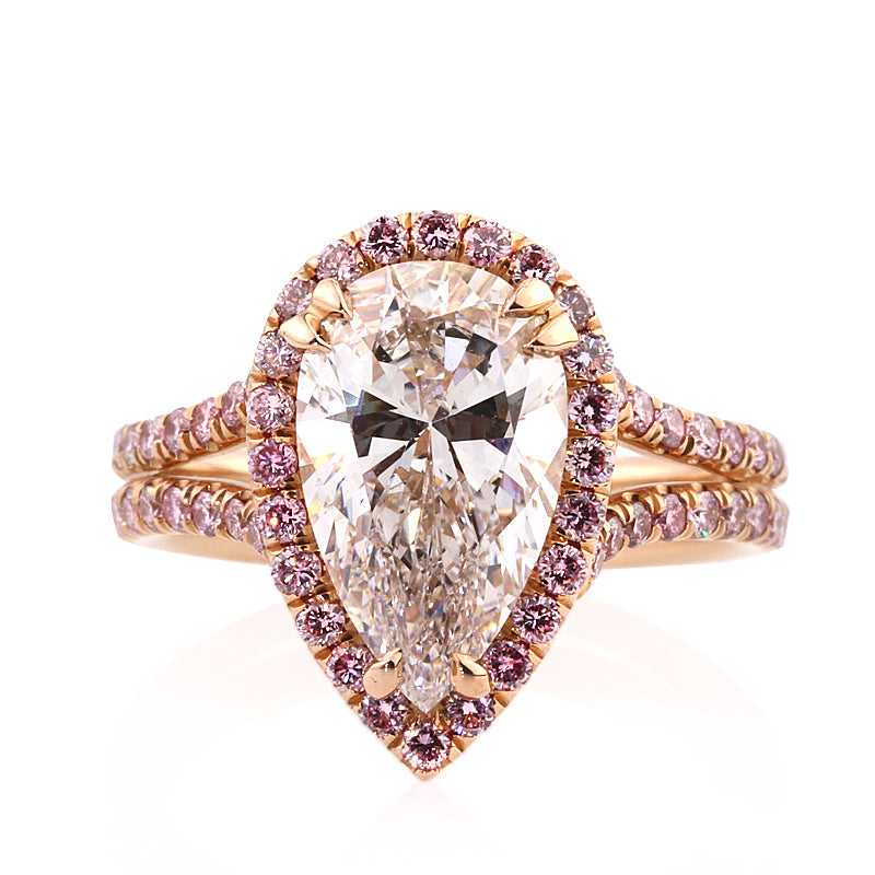 4.02ct Pear Shaped Diamond Engagement Ring