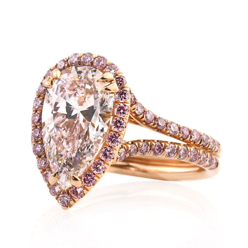 4.02ct Pear Shaped Diamond Engagement Ring