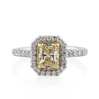 2.04ct Fancy Light Yellow Radiant Cut Diamond Engagement Ring