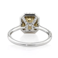 2.04ct Fancy Light Yellow Radiant Cut Diamond Engagement Ring