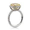 4.48ct Fancy Yellow Cushion Cut Diamond Engagement Ring