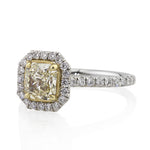 1.87ct Fancy Light Yellow Radiant Cut Diamond Engagement Ring