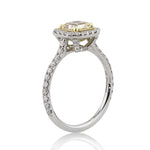1.87ct Fancy Light Yellow Radiant Cut Diamond Engagement Ring