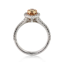 2.15ct Fancy Dark Brown Orange Yellow Pear Shaped Diamond Engagement Ring