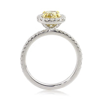 1.91ct Fancy Intense Yellow Cushion Cut Diamond Engagement Ring