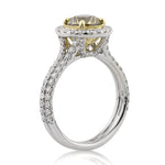 2.49ct Fancy Brown Green Yellow Round Brilliant Cut Diamond Engagement Ring