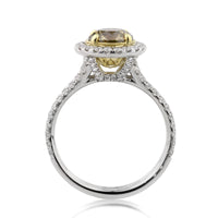 2.49ct Fancy Brown Green Yellow Round Brilliant Cut Diamond Engagement Ring