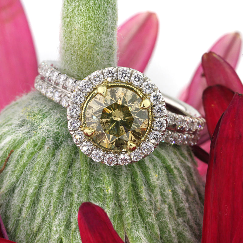14k White Gold Art Deco Style Fancy Shape Diamond Engagement Ring - 1800  Loose Diamonds