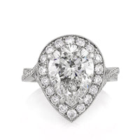 5.36ct Pear Shaped Diamond Engagement Ring